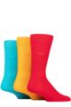 Mens 3 Pair Pringle Plain Rupert Bamboo Socks - Red / Orange / Blue
