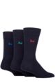 Mens 3 Pair Pringle Plain Rupert Bamboo Socks - Navy