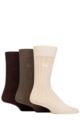 Mens 3 Pair Pringle Ribbed Bamboo Socks - Beige