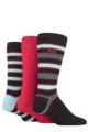 Mens 3 Pair Pringle Patterned Bamboo Socks - Black Stripe