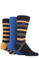 Mens 3 Pair Pringle Striped and Spotted Bamboo Socks - Navy Stripe