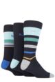 Mens 3 Pair Pringle Striped and Spotted Bamboo Socks - Navy Multi Stripe