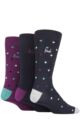 Mens 3 Pair Pringle Striped and Spotted Bamboo Socks - Navy Spot