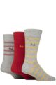 Mens 3 Pair Pringle Patterned Bamboo Socks - Zig Zag Stripe Light Grey