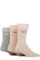 Mens 3 Pair Pringle Bamboo Cushioned Leisure Socks - Beige