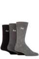 Mens 3 Pair Pringle Bamboo Cushioned Leisure Socks - Black / Grey