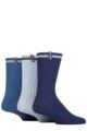 Mens 3 Pair Pringle Bamboo Leisure Socks - Navy / Blue / Denim