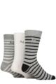 Mens 3 Pair Pringle Bamboo Leisure Socks - Small Stripes Grey