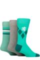 Mens 3 Pair Pringle Cotton and Recycled Polyester Patterned Socks - Large Diamonds Green