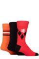 Mens 3 Pair Pringle Cotton and Recycled Polyester Patterned Socks - Large Diamonds Red