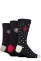 Mens 3 Pair Pringle Patterned Cotton Socks - Polka Dots Navy