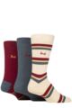 Mens 3 Pair Pringle Cotton and Recycled Polyester Patterned Socks - Mix Stripes Cream