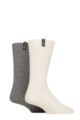 Mens 2 Pair Pringle Recycled Wool Boot Socks - Snow / Grey