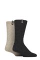 Mens 2 Pair Pringle Recycled Wool Boot Socks - Charcoal / Stone