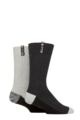 Mens 2 Pair Pringle Recycled Cotton Boot Socks - Black / Grey