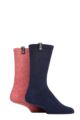 Mens 2 Pair Pringle Cushioned Boot Socks - Navy / Red
