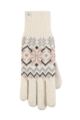 Ladies 1 Pack SOCKSHOP Heat Holders Avens Patterned Gloves - Cream