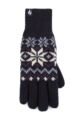 Women's 1 Pack SOCKSHOP Heat Holders Avens Patterned Gloves - Navy