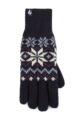 Ladies 1 Pack SOCKSHOP Heat Holders Avens Patterned Gloves - Navy