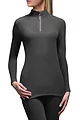 Women's 1 Pack SOCKSHOP Heat Holders Microfleece Base Layer Long Sleeved Top - Black