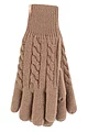 Women's 1 Pair SOCKSHOP Heat Holders Willow Cable Gloves - Beige