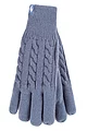 Women's 1 Pair SOCKSHOP Heat Holders Willow Cable Gloves - Dusky Blue