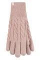 Women's 1 Pair SOCKSHOP Heat Holders Willow Cable Gloves - Dusky Pink