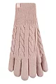 Women's 1 Pair SOCKSHOP Heat Holders Willow Cable Gloves - Dusky Pink