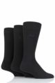 Mens 3 Pair Pringle 12-14 Big Foot Socks for Larger Feet - Laird Black