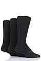Mens 3 Pair Pringle 12-14 Big Foot Socks for Larger Feet - Laird Black