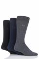 Mens 3 Pair Pringle 12-14 Big Foot Socks for Larger Feet - Laird Black / Navy / Grey