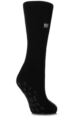 Ladies 1 Pair SOCKSHOP Heat Holders 2.3 TOG Plain Thermal Slipper Socks - Black