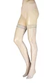 Women's 1 Pair Trasparenze Licorice Floral Net Hold Ups - Oil