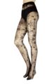 Ladies 1 Pair Trasparenze Lisbona Floral Patterned Sheer Tights - Black