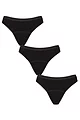 Girls and Teens 3 Pack Love Luna First Period Cotton Bikini Briefs - Black
