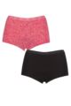 Girls and Teens 2 Pack Love Luna First Period Shortie Briefs - Pink