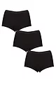 Girls and Teens 3 Pack Love Luna First Period Shortie Briefs - Black