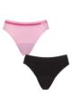 Girls and Teens 2 Pack Love Luna Seamfree Period Bikini Briefs - Pink / Black