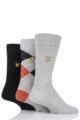Mens 3 Pair Lyle & Scott Hewie Argyle Cotton Socks - Black