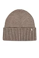 Mens and Women's 1 Pack SOCKSHOP Heat Holders Lite Ashwood Ribbed Turnover Hat - Oat