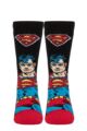 Kids 1 Pair SOCKSHOP Heat Holders DC 1.6 TOG Lite Superman Thermal Socks - Black