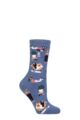 Ladies 1 Pair SOCKSHOP Heat Holders 1.6 TOG Lite Hobby Socks - Book Worm Denim