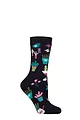 Women's 1 Pair SOCKSHOP Heat Holders 1.6 TOG Lite Hobby Socks - Green Fingers Navy