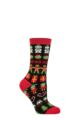 Ladies 1 Pair SOCKSHOP Heat Holders Lite Christmas Socks - Gingerbread & Baubles