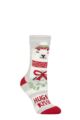 Ladies 1 Pair SOCKSHOP Heat Holders Lite Christmas Socks - Hugs & Kisses