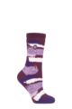 Ladies 1 Pair SOCKSHOP Heat Holders 1.6 TOG Lite Patterned and Striped Socks - Terraform