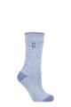 Ladies 1 Pair SOCKSHOP Heat Holders 1.6 TOG Lite Patterned and Striped Socks - Venice Denim