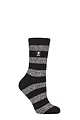 Women's 1 Pair SOCKSHOP Heat Holders 1.6 TOG Lite Patterned and Striped Socks - Stripe Black / White