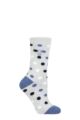Ladies 1 Pair SOCKSHOP Heat Holders 1.6 TOG Lite Patterned and Striped Socks - Malaga Dots Denim