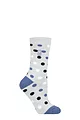 Women's 1 Pair SOCKSHOP Heat Holders 1.6 TOG Lite Patterned and Striped Socks - Malaga Dots Denim